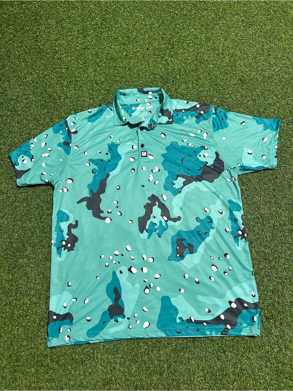 Men’s Greater Half Golf Camo Camouflage Performance Polo Shirt
